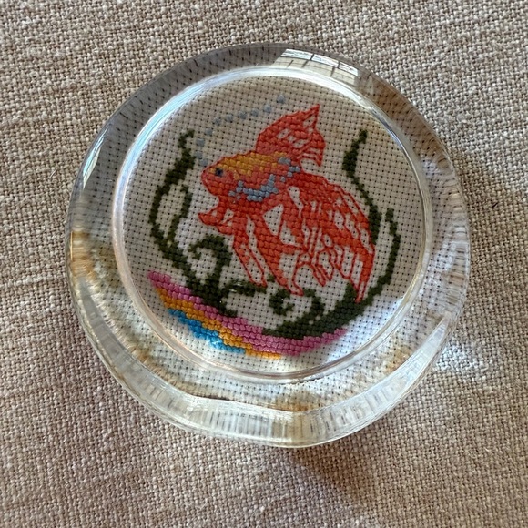 Colorful Fish Embroidery Paperweight - Picture 1 of 4